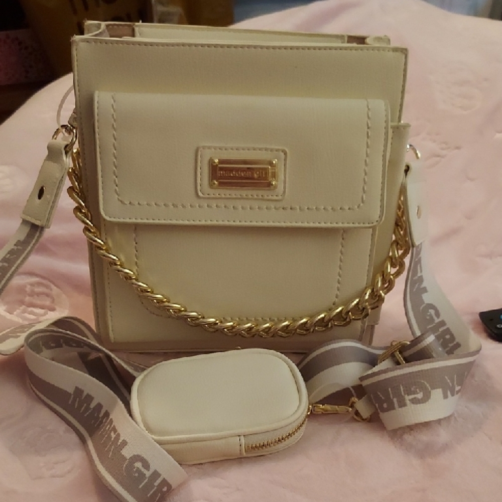Steve Madden Cream Gold Crossbody Bag